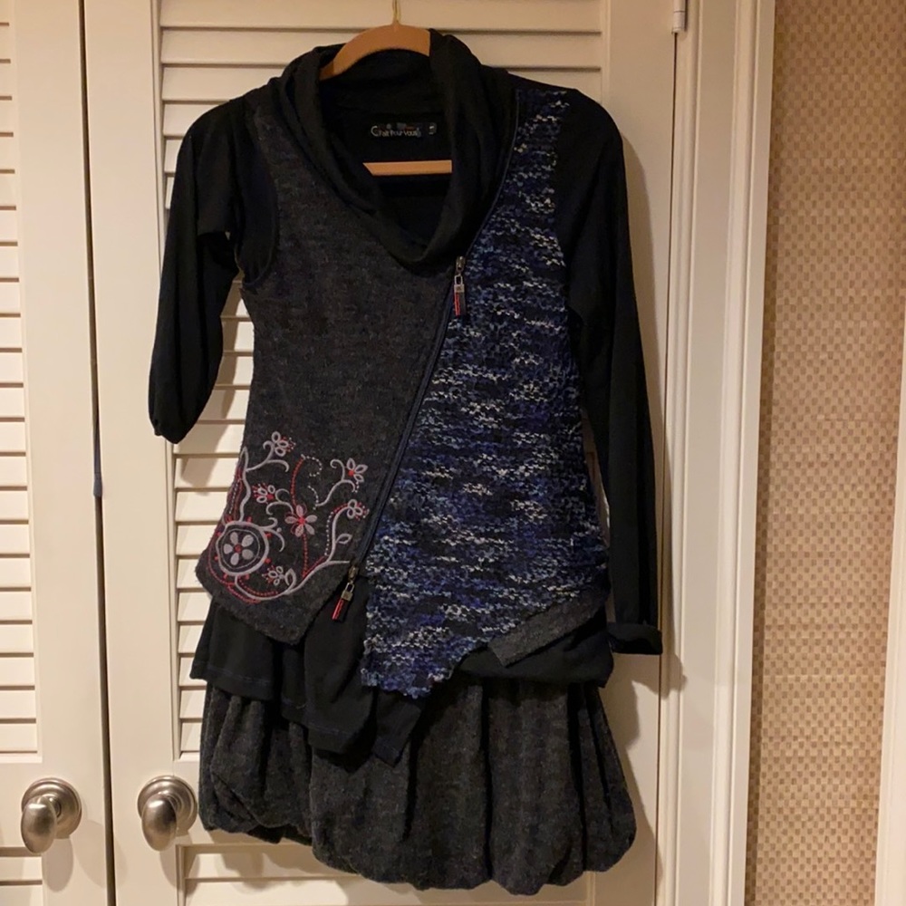 - One of a kind wool tunic